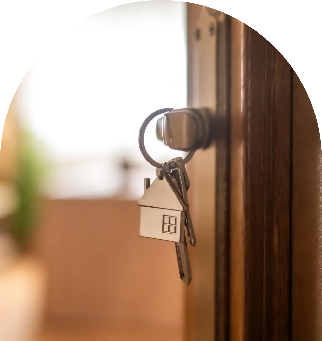 House key in door lock