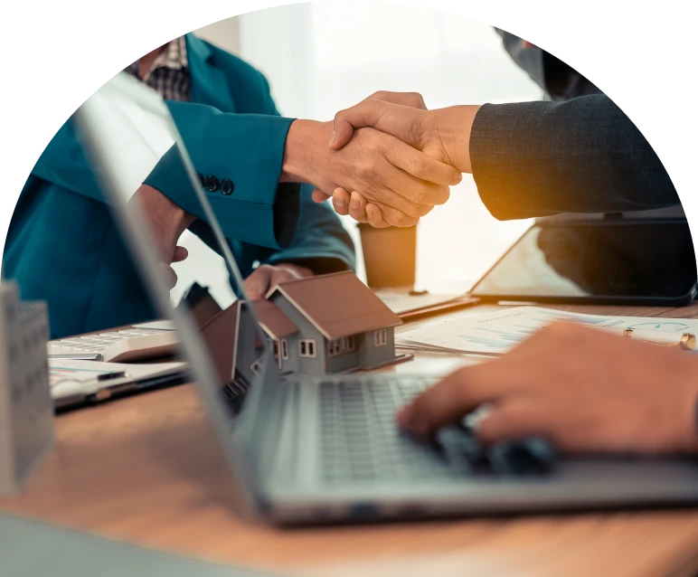 Closing property deal handshake