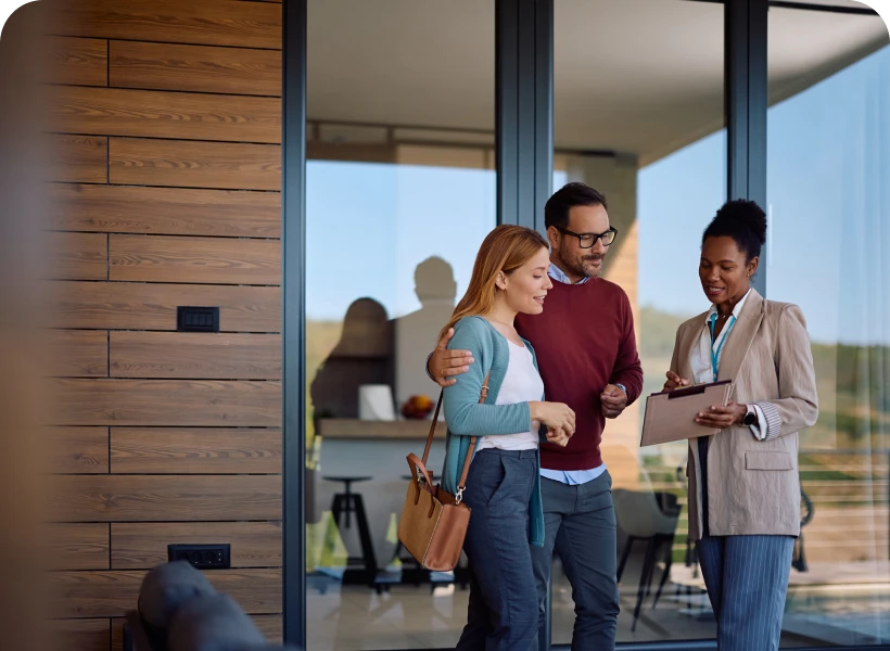 Home viewing with real estate professional