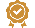 Certification seal with checkmark